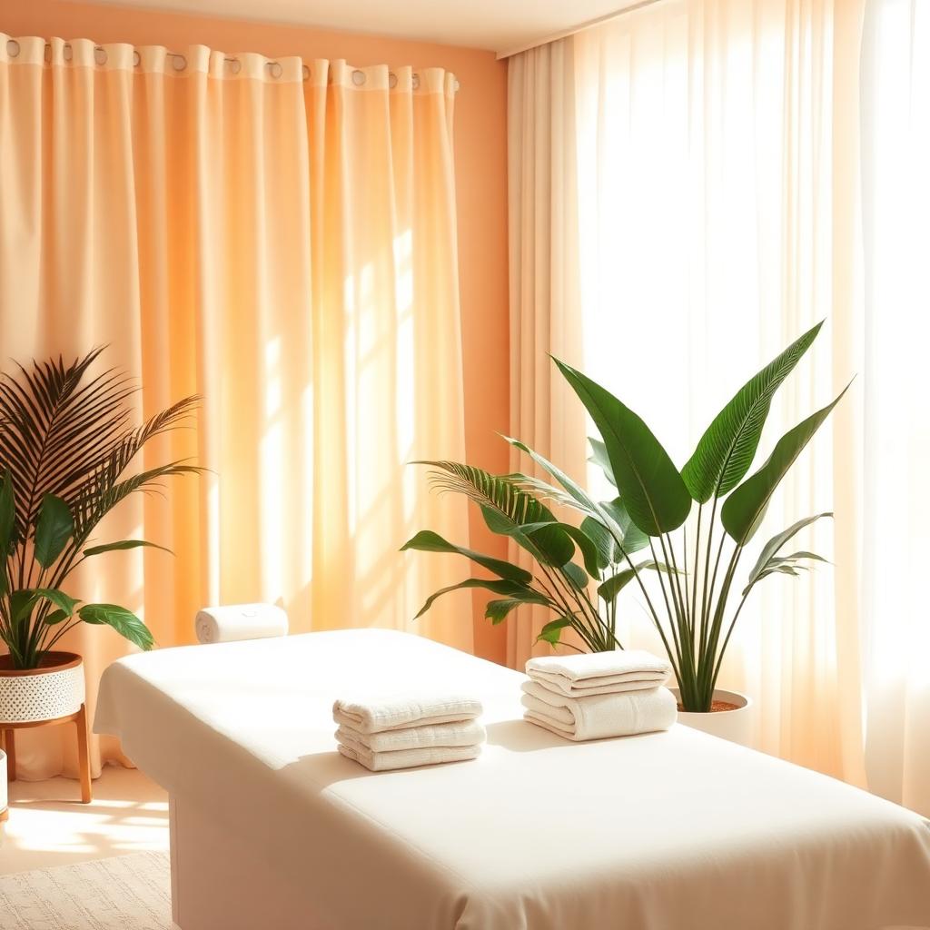 Bright, clean massage room at Vitality Spa